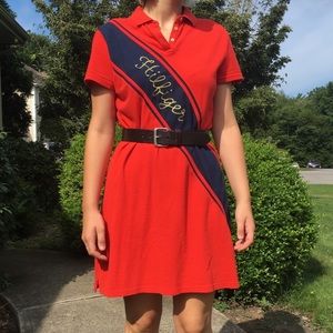 Vintage Tommy Hilfiger | Red Logo Polo Dress